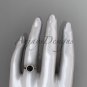 14kt rose gold Black Diamond rope engagement ring RP8197