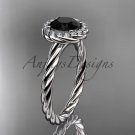 platinum  Black Diamond rope engagement ring RP8197