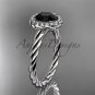 platinum Black Diamond rope engagement ring RP8197