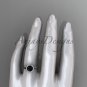 platinum Black Diamond rope engagement ring RP8197