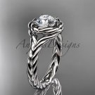 14kt white gold twisted rope engagement ring RP8201