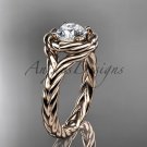 14kt rose gold twisted rope engagement ring RP8201