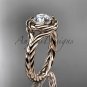 14kt rose gold twisted rope engagement ring RP8201