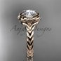 14kt rose gold twisted rope engagement ring RP8201