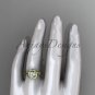 14kt yellow gold twisted rope engagement ring with a "Forever One" Moissanite center stone RP8201