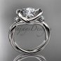 Platinum twisted rope three stone engagement ring with a "Forever One" Moissanite RP8146