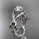 14kt white gold twisted rope engagement ring RP8181