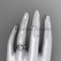 14kt white gold "Forever One" Moissanite twisted rope engagement ring RP8181