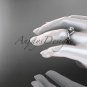 Platinum "Forever One" Moissanite twisted rope engagement ring RP8181