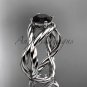 14kt white gold Black Diamond twisted rope engagement ring RP8181