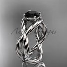 Platinum  Black Diamond twisted rope engagement ring RP8181