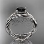 Platinum Black Diamond twisted rope engagement ring RP8181