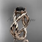 14kt rose gold Black Diamond twisted rope engagement ring RP8181