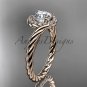 14kt rose gold diamond rope engagement ring RP8379