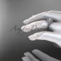 14kt white gold "Forever One" Moissanite rope engagement ring RP8379