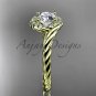14kt yellow gold "Forever One" Moissanite rope engagement ring RP8379