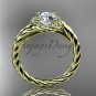 14kt yellow gold "Forever One" Moissanite rope engagement ring RP8379