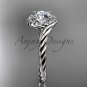 Platinum "Forever One" Moissanite rope engagement ring RP8379