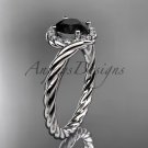 14kt white gold Black Diamond rope engagement ring RP8379