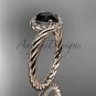 14kt rose gold Black Diamond rope engagement ring RP8379