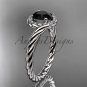 Platinum Black Diamond rope engagement ring RP8379