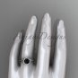 Platinum Black Diamond rope engagement ring RP8379