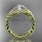 14kt yellow gold halo rope diamond engagement ring RP8380