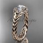 14kt rose gold halo rope diamond engagement ring RP8380
