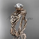 14kt rose gold rope celtic engagement rings RPCT970