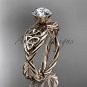 14kt rose gold rope celtic engagement rings RPCT970
