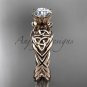 14kt rose gold rope celtic engagement rings RPCT970