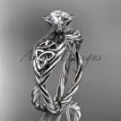 14kt white gold rope celtic forever one moissanite engagement rings RPCT970