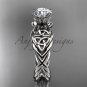 14kt white gold rope celtic forever one moissanite engagement rings RPCT970