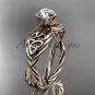 14kt rose gold rope celtic forever one moissanite engagement rings RPCT970