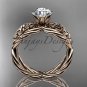 14kt rose gold rope celtic forever one moissanite engagement rings RPCT970