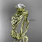 14kt yellow gold rope celtic forever one moissanite engagement rings RPCT970