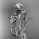 Platinum rope celtic forever one moissanite engagement rings RPCT970