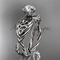 Platinum rope celtic forever one moissanite engagement rings RPCT970