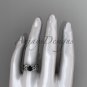 14kt white gold rope celtic Black Diamond engagement rings RPCT970