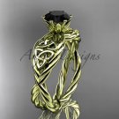 14kt yellow gold rope celtic Black Diamond engagement rings RPCT970