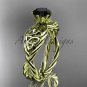 14kt yellow gold rope celtic Black Diamond engagement rings RPCT970