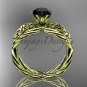 14kt yellow gold rope celtic Black Diamond engagement rings RPCT970