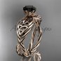 14kt rose gold rope celtic Black Diamond engagement rings RPCT970