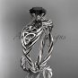 Platinum rope celtic Black Diamond engagement rings RPCT970