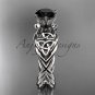 Platinum rope celtic Black Diamond engagement rings RPCT970