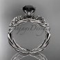 Platinum rope celtic Black Diamond engagement rings RPCT970