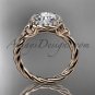14kt rose gold rope moissanite Celtic Bridal ring RPCT997