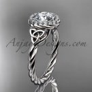 14kt white gold rope celtic engagement rings RPCT997