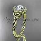 14kt yellow gold rope moissanite Celtic Bridal ring RPCT997