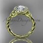 14kt yellow gold rope moissanite Celtic Bridal ring RPCT997
